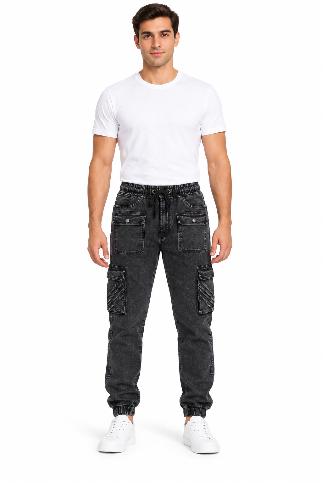 Urban Washed Charcoal Cargo Joggers
