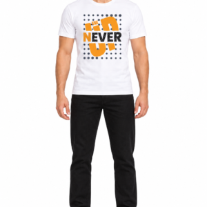 Never Give Up White Graphic Tee