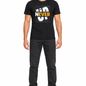 Never Give Up Black Graphic Tee