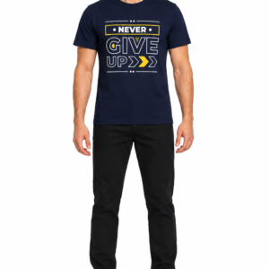 Never Give Up Navy Arrow Graphic Tee