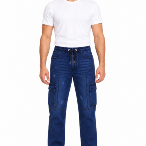 Utility Blue Straight-Leg Cargo Pants